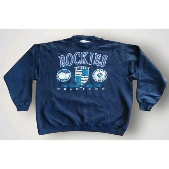 Vintage Bachrach Vail Colorado Ski Sweatshirt Blue Size XL Rockies - Picture 1 of 7